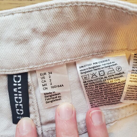 H&M Beige Wide Leg Cargo Pants - Picture 5 of 6